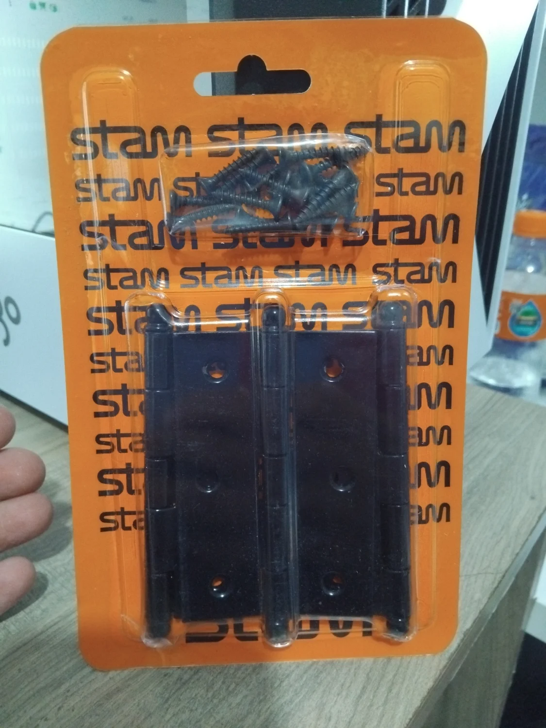 Dobradiça Preta 3,5 Pino Bola Porta Madeira Com 3 Peças Stam